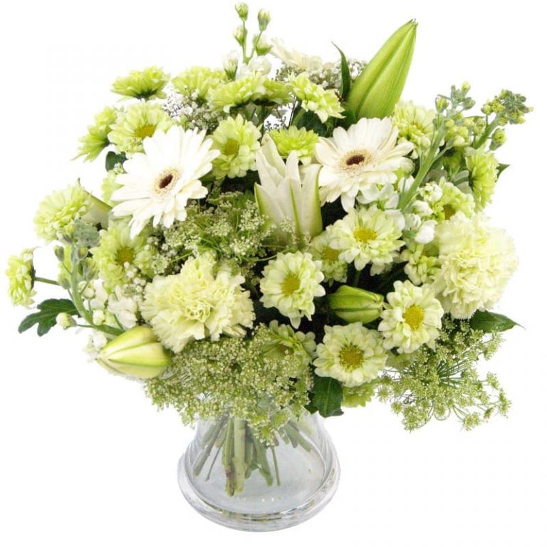 Cheap Flowers Delivered UK CheapFlowersDelivered Org Uk   Fresh White Bouquet 768x768 