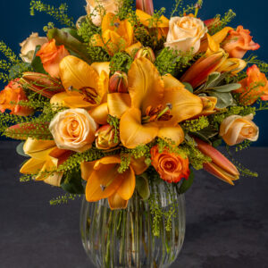 Peach Lily & Rose Bouquet